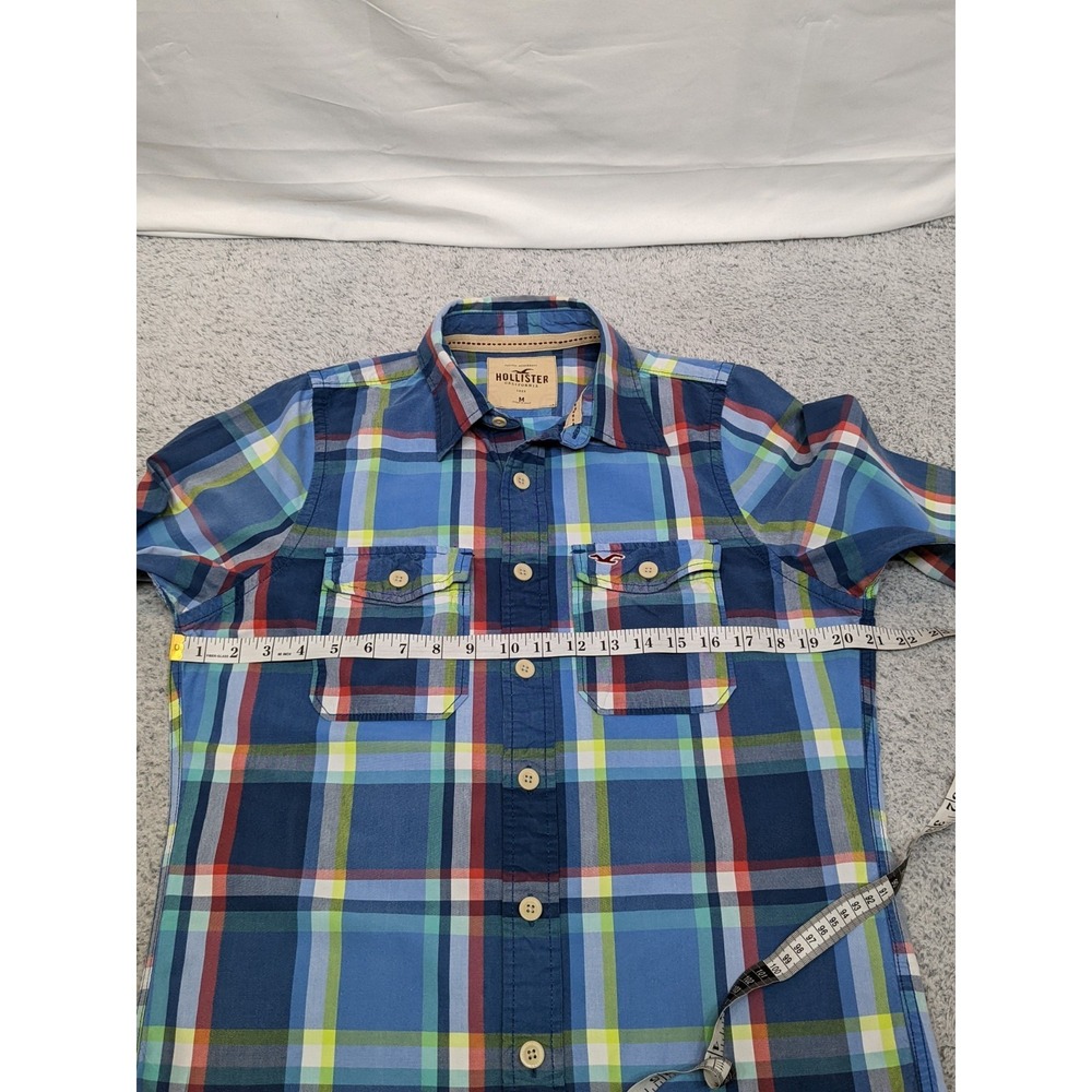 Hollister Plaid Long Sleeve Shirt Medium Large Buttons Western Preppy Retro Y2K - Picture 8 of 15